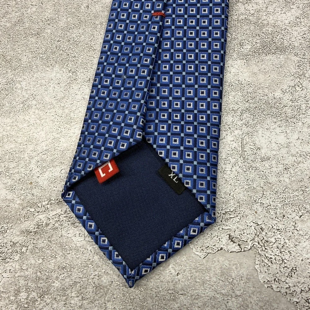 Chaps Tie Mens One Size Blue Geometric Polyester Made In China Necktie‎ 3.25